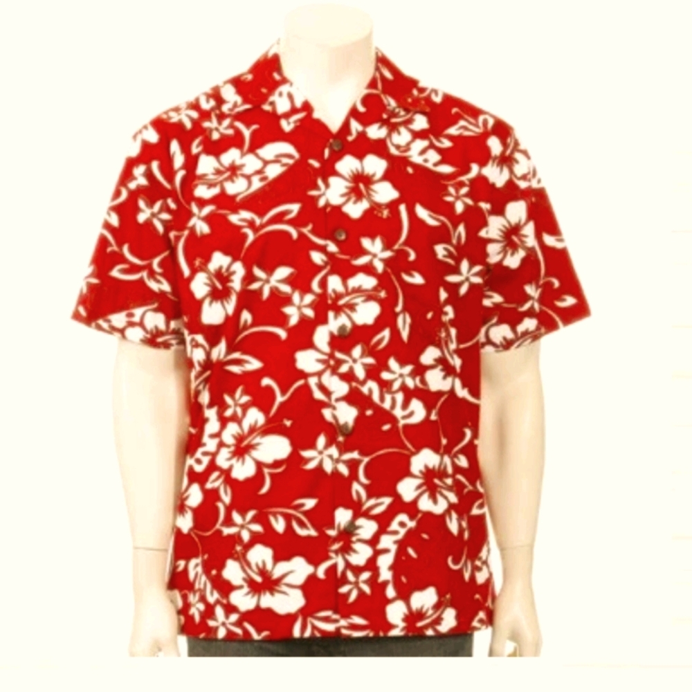 HILO HATTIE - Classic Hibiscus Hawaiian Shirt, MED